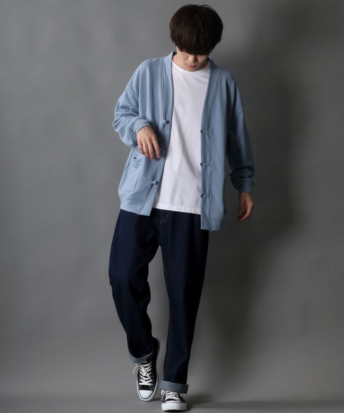 SITRY(シトリー)の「wide silhouette china sweat cardigan/ワイドシルエット チャイナ スウェット ルーズカーディガン/カーデ(カーディガン/ボレロ・メンズ・チャコールグレー/ブルーグレー/グリーン・M/L)」の20枚目の写真