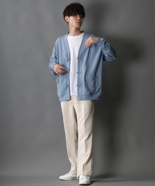 SITRY(シトリー)の「wide silhouette china sweat cardigan/ワイドシルエット チャイナ スウェット ルーズカーディガン/カーデ(カーディガン/ボレロ・メンズ・チャコールグレー/ブルーグレー/グリーン・M/L)」の21枚目の写真