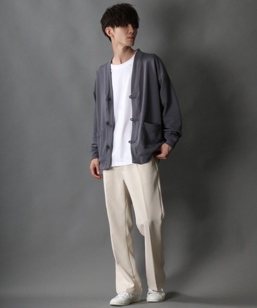 SITRY(シトリー)の「wide silhouette china sweat cardigan/ワイドシルエット チャイナ スウェット ルーズカーディガン/カーデ(カーディガン/ボレロ・メンズ・チャコールグレー/ブルーグレー/グリーン・M/L)」の18枚目の写真