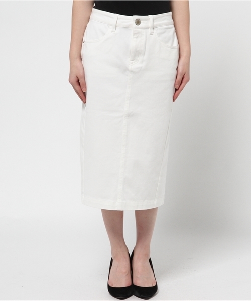OUTLET（アウトレット）の「【CIAOPANIC TYPY】ホワイトデニムペンシルスカート（スカート・レディース・ホワイト・LARGE/SMALL/MEDIUM）」の4枚目の写真