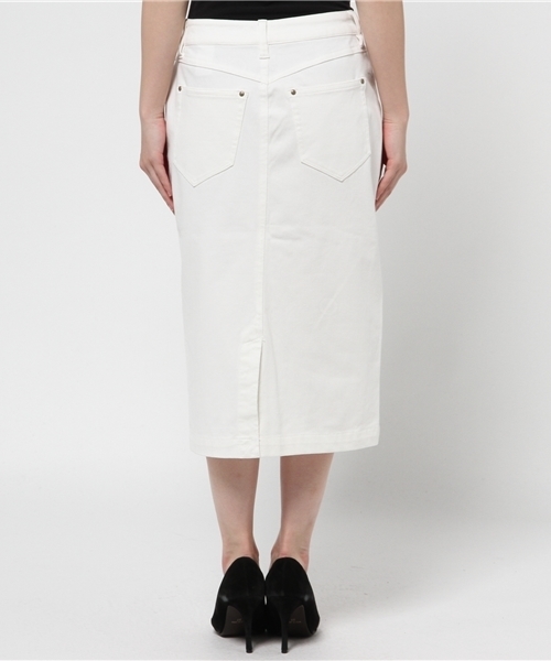 OUTLET（アウトレット）の「【CIAOPANIC TYPY】ホワイトデニムペンシルスカート（スカート・レディース・ホワイト・LARGE/SMALL/MEDIUM）」の7枚目の写真