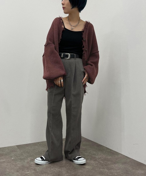 apres jour mignon(アプレジュールミニョン)の「センタープレスパンツ【ZOZOTOWN限定アイテム】(その他パンツ・レディース・ベージュ/ブラック系その他/ネイビー・MEDIUM/SMALL/X-LARGE)」の8枚目の写真