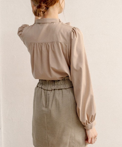 OLIVE des OLIVE（オリーブデオリーブ）の「【人気アイテム再入荷】ボウタイブラウス（シャツ/ブラウス・レディース・ライトブラウン/オフホワイト/ブラウン/ベージュ/ブラック/ワンウォッシュ・FREE）」の12枚目の写真