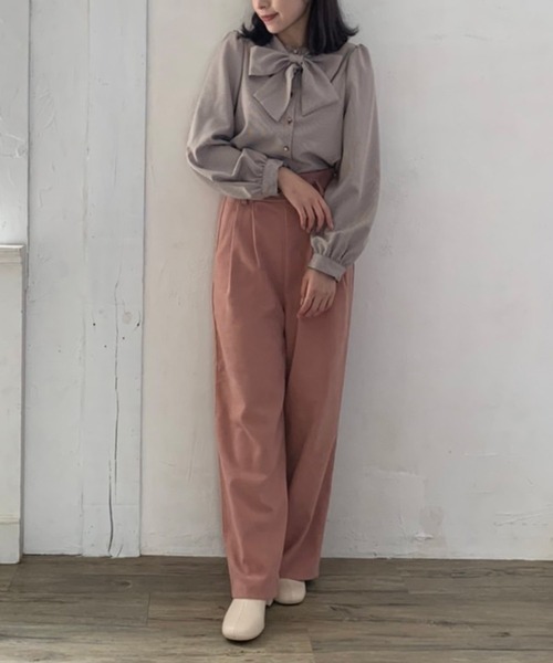 OLIVE des OLIVE（オリーブデオリーブ）の「【人気アイテム再入荷】ボウタイブラウス（シャツ/ブラウス・レディース・ライトブラウン/オフホワイト/ブラウン/ベージュ/ブラック/ワンウォッシュ・FREE）」の19枚目の写真