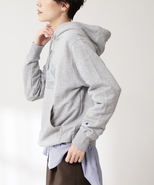 N.（N. Natural Beauty Basic）（エヌエヌナチュラルビューティーベーシック）の「【Champion】フーディスウェット（スウェット・レディース・ブラック/グレー/ブラウン・MEDIUM）」の5枚目の写真