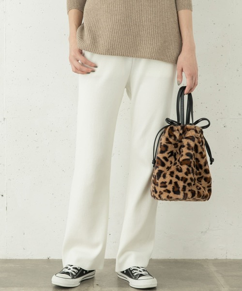 URBAN RESEARCH Sonny Label（アーバンリサーチサニーレーベル）の「UVカット/マシンウォッシャブル ニットパンツ（その他パンツ・レディース・オフホワイト/チャコールグレー/ブラック・FREE）」の2枚目の写真