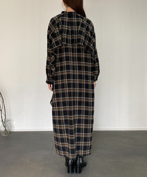CAPRICIEUX LE'MAGE（カプリシューレマージュ）の「チェックバックラッフルワンピース（ワンピース・レディース・ブラック/ブラウン/ベージュ・FREE）」の21枚目の写真