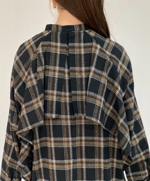 CAPRICIEUX LE'MAGE（カプリシューレマージュ）の「チェックバックラッフルワンピース（ワンピース・レディース・ブラック/ブラウン/ベージュ・FREE）」の12枚目の写真