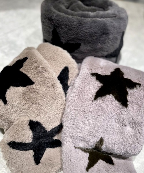 Scrap Book（スクラップブック）の「【Scrap Book】スターエコファーマフラー（マフラー・レディース・グレー/グレー系その他/ベージュ・FREE）」の5枚目の写真