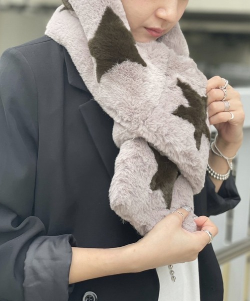 Scrap Book（スクラップブック）の「【Scrap Book】スターエコファーマフラー（マフラー・レディース・グレー/グレー系その他/ベージュ・FREE）」の14枚目の写真