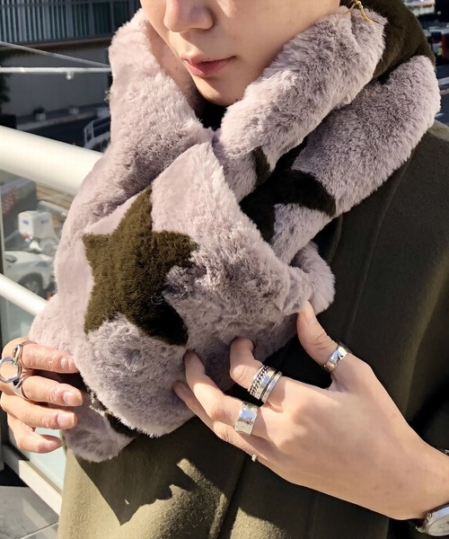 Scrap Book（スクラップブック）の「【Scrap Book】スターエコファーマフラー（マフラー・レディース・グレー/グレー系その他/ベージュ・FREE）」の17枚目の写真