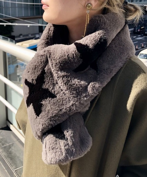 Scrap Book（スクラップブック）の「【Scrap Book】スターエコファーマフラー（マフラー・レディース・グレー/グレー系その他/ベージュ・FREE）」の18枚目の写真