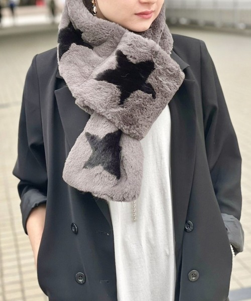 Scrap Book（スクラップブック）の「【Scrap Book】スターエコファーマフラー（マフラー・レディース・グレー/グレー系その他/ベージュ・FREE）」の15枚目の写真