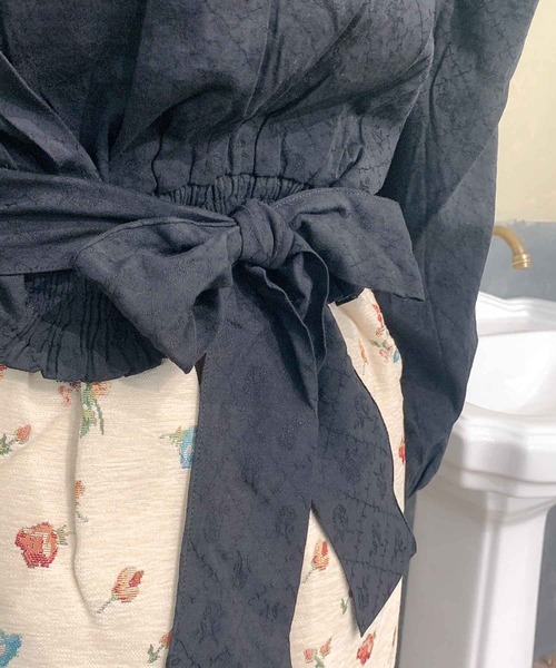 Hamble by Par Avion（ハンブルバイパラビオン）の「レース衿ショートブラウス（シャツ/ブラウス・レディース・オフホワイト/ブラック・ONESIZE）」の10枚目の写真