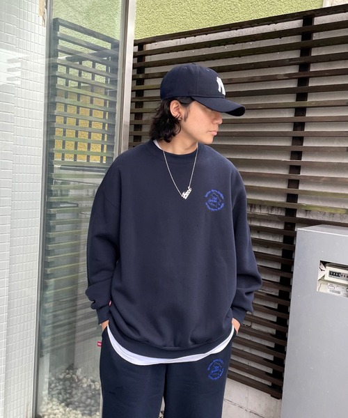 WHO'S WHO gallery（フーズフーギャラリー）の「【KOOKY'N/クーキー】BRONX裏起毛スウェットクルー（スウェット・メンズ・アッシュグレー/グリーン/グレー/ブラウン/ネイビー/ブラック・FREE）」の6枚目の写真