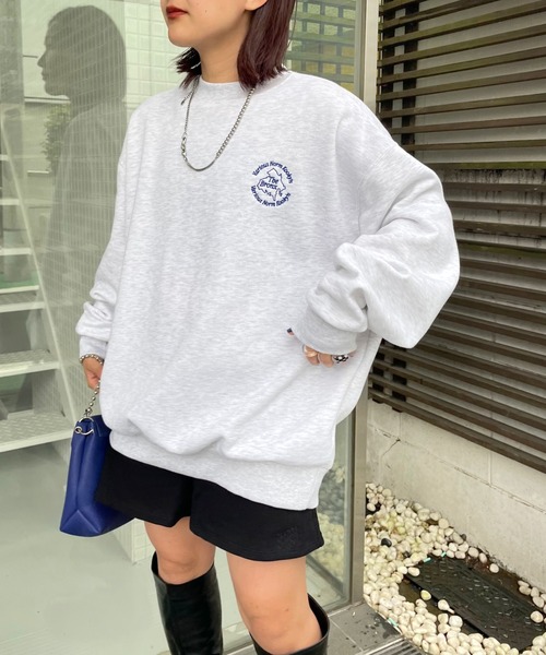 WHO'S WHO gallery（フーズフーギャラリー）の「【KOOKY'N/クーキー】BRONX裏起毛スウェットクルー（スウェット・メンズ・アッシュグレー/グリーン/グレー/ブラウン/ネイビー/ブラック・FREE）」の3枚目の写真