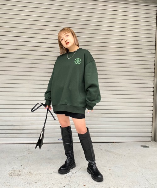 WHO'S WHO gallery（フーズフーギャラリー）の「【KOOKY'N/クーキー】BRONX裏起毛スウェットクルー（スウェット・メンズ・アッシュグレー/グリーン/グレー/ブラウン/ネイビー/ブラック・FREE）」の7枚目の写真