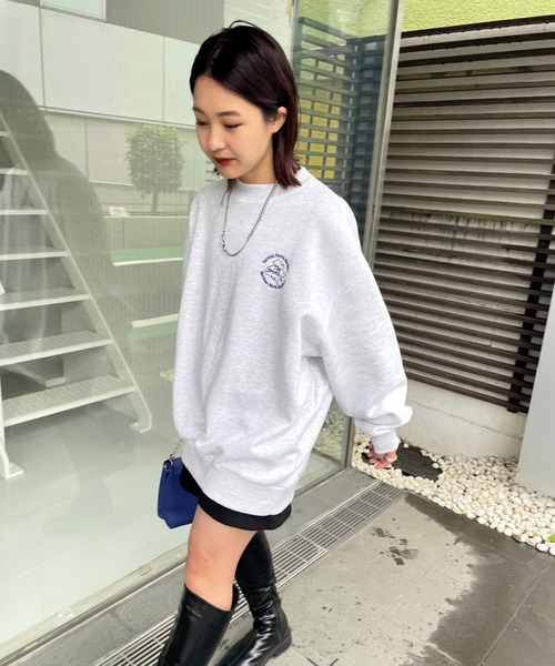 WHO'S WHO gallery（フーズフーギャラリー）の「【KOOKY'N/クーキー】BRONX裏起毛スウェットクルー（スウェット・メンズ・アッシュグレー/グリーン/グレー/ブラウン/ネイビー/ブラック・FREE）」の14枚目の写真