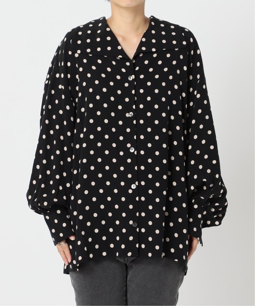 journal standard L'essage（ジャーナルスタンダードレサージュ）の「IPEKER ワイドカラーシャツ◆（シャツ/ブラウス・レディース・ブラック/ナチュラル/グリーン・フリー）」の15枚目の写真