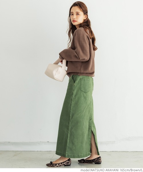 coca（coca）（コカ）の「もちニット　ラグランスリーブカラーニットトップス（ニット/セーター・レディース・ブラック/ブラウン/グリーン・M/L）」の7枚目の写真