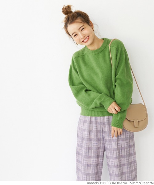 coca（coca）（コカ）の「もちニット　ラグランスリーブカラーニットトップス（ニット/セーター・レディース・ブラック/ブラウン/グリーン・M/L）」の11枚目の写真