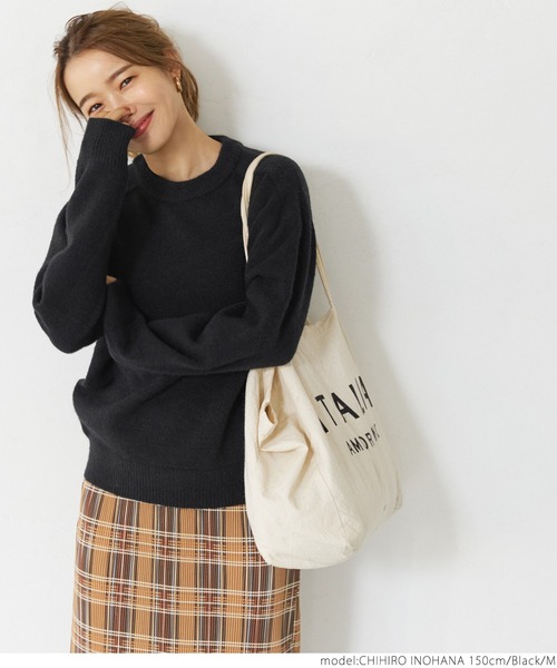 coca（coca）（コカ）の「もちニット　ラグランスリーブカラーニットトップス（ニット/セーター・レディース・ブラック/ブラウン/グリーン・M/L）」の16枚目の写真