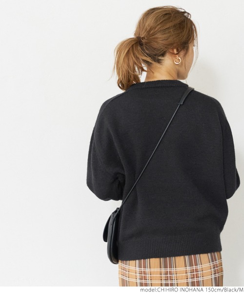 coca（coca）（コカ）の「もちニット　ラグランスリーブカラーニットトップス（ニット/セーター・レディース・ブラック/ブラウン/グリーン・M/L）」の18枚目の写真