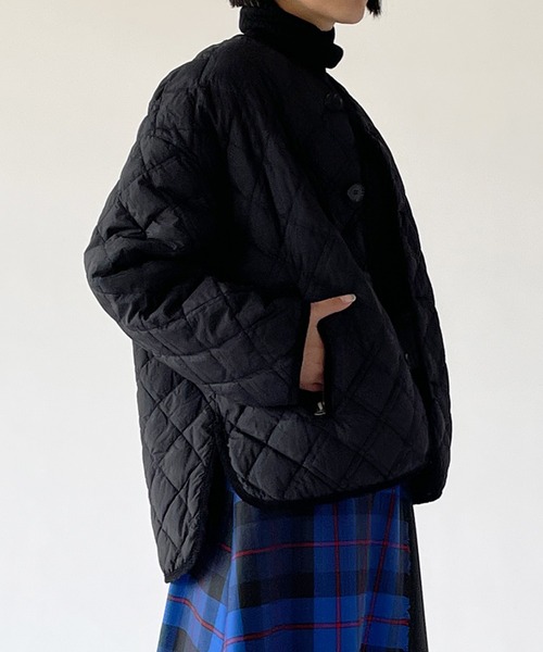 GYMPHLEX(ジムフレックス)の「Gymphlex | ダイヤキルトダウン ノーカラージャッケット WOMEN(ダウンジャケット/コート・レディース・ブラック/オリーブ・12/14)」の19枚目の写真
