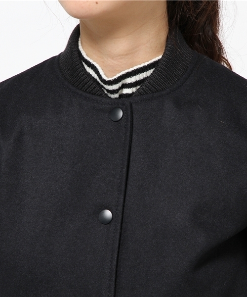 B:MING by BEAMS(ビーミングバイビームス)の「 ビーミング by ビームス / メルトン×レザースタジャン2(スタジャン・レディース・ネイビー・MEDIUM/SMALL)」の2枚目の写真