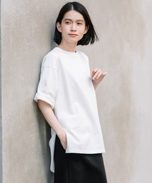 Munich | コットンクリンプジャージーサイドスリットTシャツ(Tシャツ/カットソー)