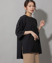 Munich | コットンクリンプジャージー　サイドスリットTシャツ(Tシャツ/カットソー)