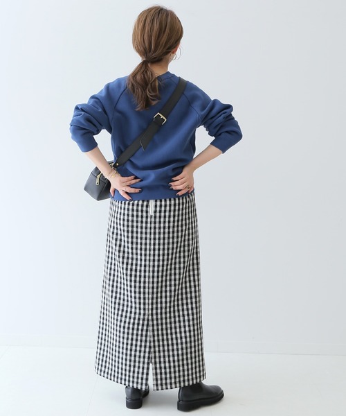 SLOBE IENA(スローブイエナ)の「ウールフラノストレートスカート【手洗い可能/ウエストゴム】◆(スカート・レディース・ブラック系その他/グレー系その他・38/36)」の5枚目の写真