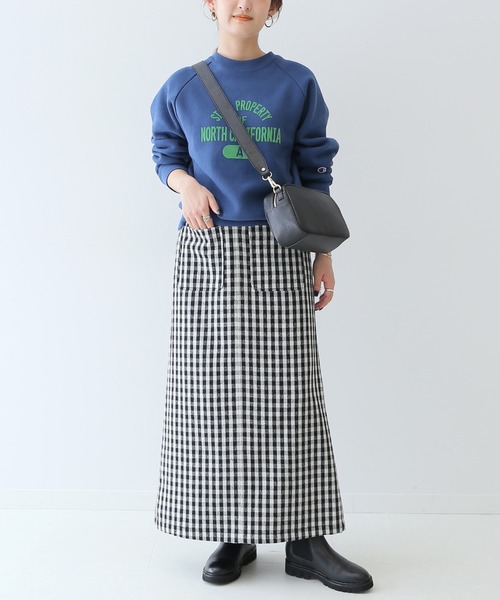 SLOBE IENA(スローブイエナ)の「ウールフラノストレートスカート【手洗い可能/ウエストゴム】◆(スカート・レディース・ブラック系その他/グレー系その他・38/36)」の6枚目の写真