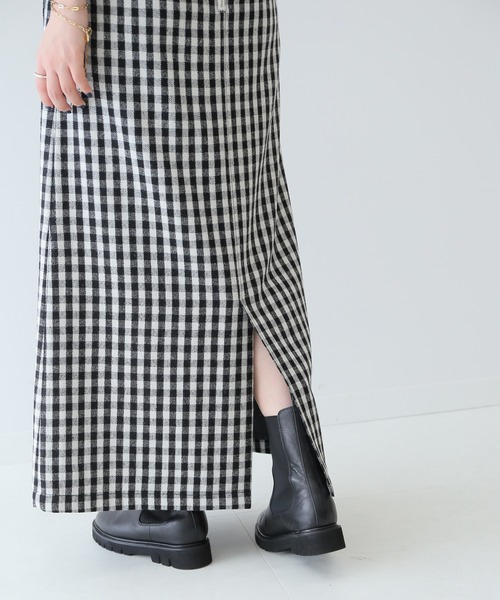 SLOBE IENA(スローブイエナ)の「ウールフラノストレートスカート【手洗い可能/ウエストゴム】◆(スカート・レディース・ブラック系その他/グレー系その他・38/36)」の11枚目の写真