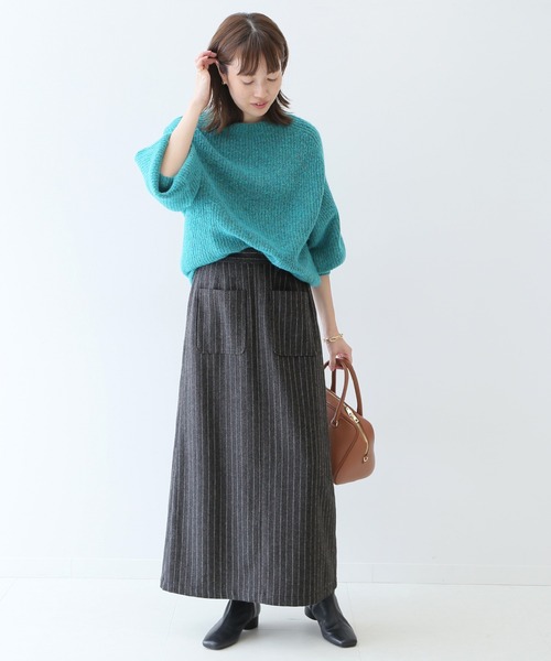 SLOBE IENA(スローブイエナ)の「ウールフラノストレートスカート【手洗い可能/ウエストゴム】◆(スカート・レディース・ブラック系その他/グレー系その他・38/36)」の12枚目の写真