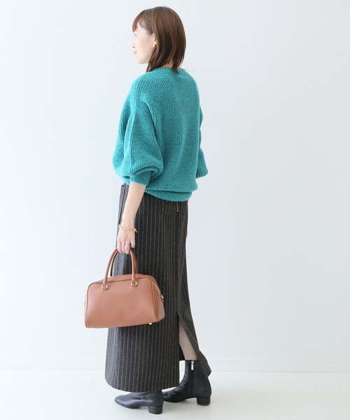 SLOBE IENA(スローブイエナ)の「ウールフラノストレートスカート【手洗い可能/ウエストゴム】◆(スカート・レディース・ブラック系その他/グレー系その他・38/36)」の14枚目の写真