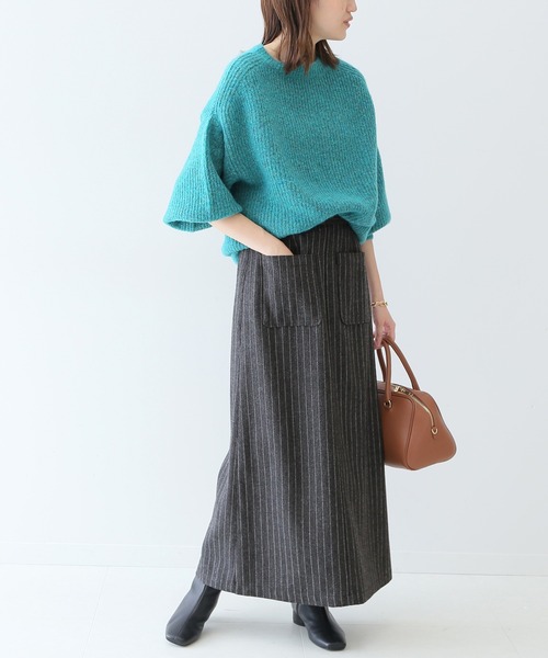 SLOBE IENA(スローブイエナ)の「ウールフラノストレートスカート【手洗い可能/ウエストゴム】◆(スカート・レディース・ブラック系その他/グレー系その他・38/36)」の15枚目の写真