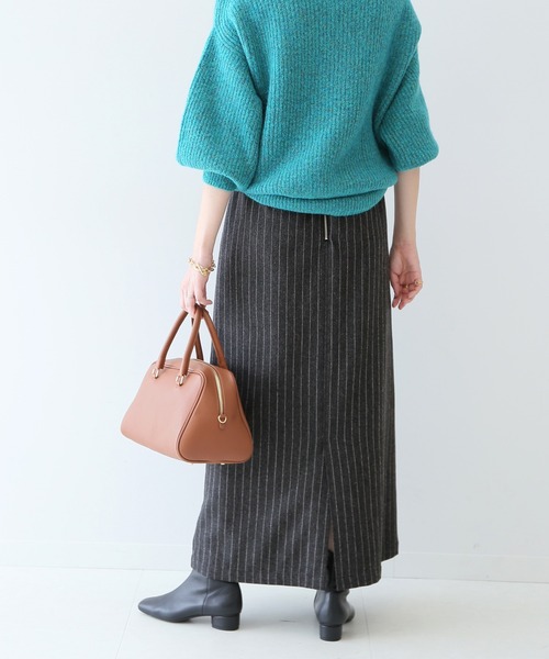 SLOBE IENA(スローブイエナ)の「ウールフラノストレートスカート【手洗い可能/ウエストゴム】◆(スカート・レディース・ブラック系その他/グレー系その他・38/36)」の18枚目の写真