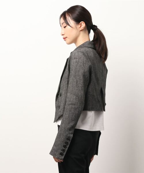 Le Jardin Ouvert(ルジャルダン)の「Herringbone Short Jacket(ブルゾン・レディース・グレー/ベージュ・36)」の12枚目の写真