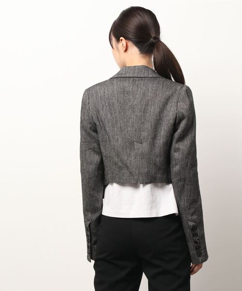 Le Jardin Ouvert(ルジャルダン)の「Herringbone Short Jacket(ブルゾン・レディース・グレー/ベージュ・36)」の10枚目の写真