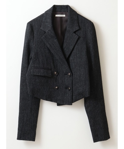 Le Jardin Ouvert(ルジャルダン)の「Herringbone Short Jacket(ブルゾン・レディース・グレー/ベージュ・36)」の2枚目の写真