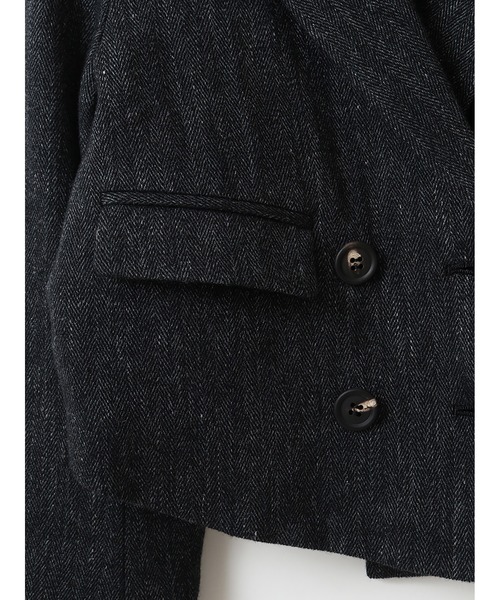 Le Jardin Ouvert(ルジャルダン)の「Herringbone Short Jacket(ブルゾン・レディース・グレー/ベージュ・36)」の6枚目の写真