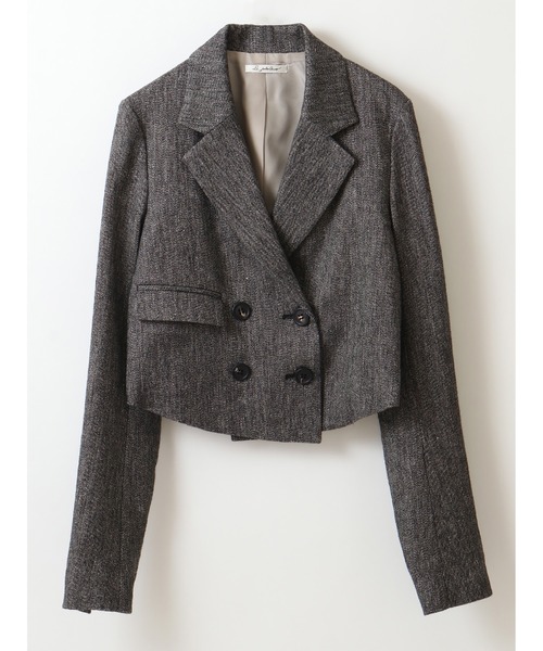 Le Jardin Ouvert(ルジャルダン)の「Herringbone Short Jacket(ブルゾン・レディース・グレー/ベージュ・36)」の8枚目の写真