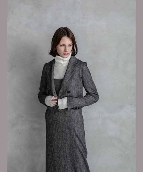 Le Jardin Ouvert(ルジャルダン)の「Herringbone Short Jacket(ブルゾン・レディース・グレー/ベージュ・36)」の15枚目の写真