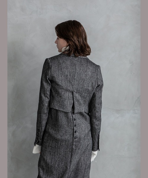 Le Jardin Ouvert(ルジャルダン)の「Herringbone Short Jacket(ブルゾン・レディース・グレー/ベージュ・36)」の17枚目の写真