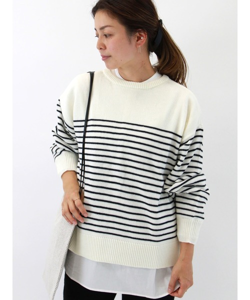 Lugnoncure（ルノンキュール）の「2WAYニットカーディガン（カーディガン/ボレロ・レディース・ベージュ/チャコール/オフホワイト・ﾌﾘ-）」の2枚目の写真