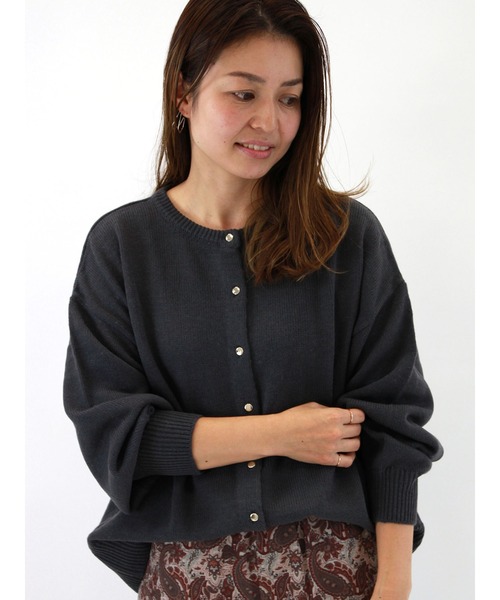 Lugnoncure（ルノンキュール）の「2WAYニットカーディガン（カーディガン/ボレロ・レディース・ベージュ/チャコール/オフホワイト・ﾌﾘ-）」の3枚目の写真