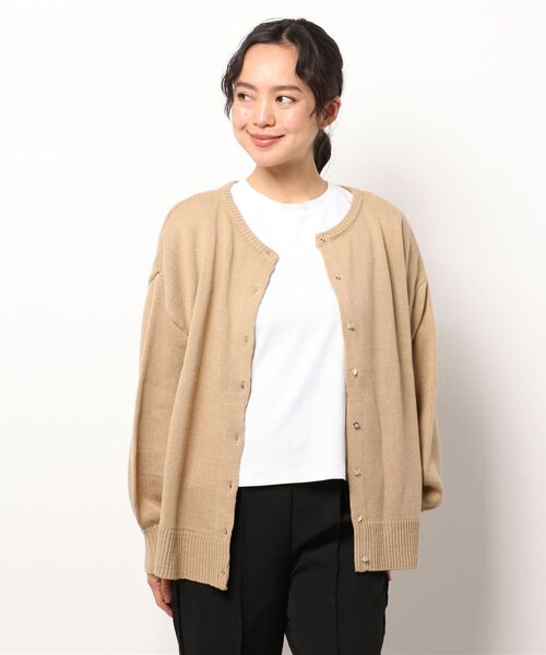 Lugnoncure（ルノンキュール）の「2WAYニットカーディガン（カーディガン/ボレロ・レディース・ベージュ/チャコール/オフホワイト・ﾌﾘ-）」の9枚目の写真