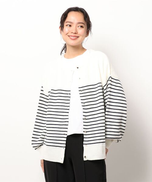Lugnoncure（ルノンキュール）の「2WAYニットカーディガン（カーディガン/ボレロ・レディース・ベージュ/チャコール/オフホワイト・ﾌﾘ-）」の8枚目の写真