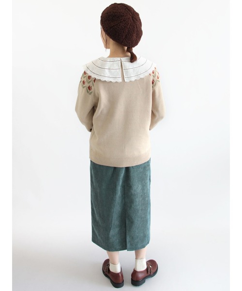 ehka sopo(エヘカソポ)の「チューリップ柄求心ニット(ニット/セーター・レディース・キナリ/パープル/ミント/ベージュ・フリ-)」の18枚目の写真